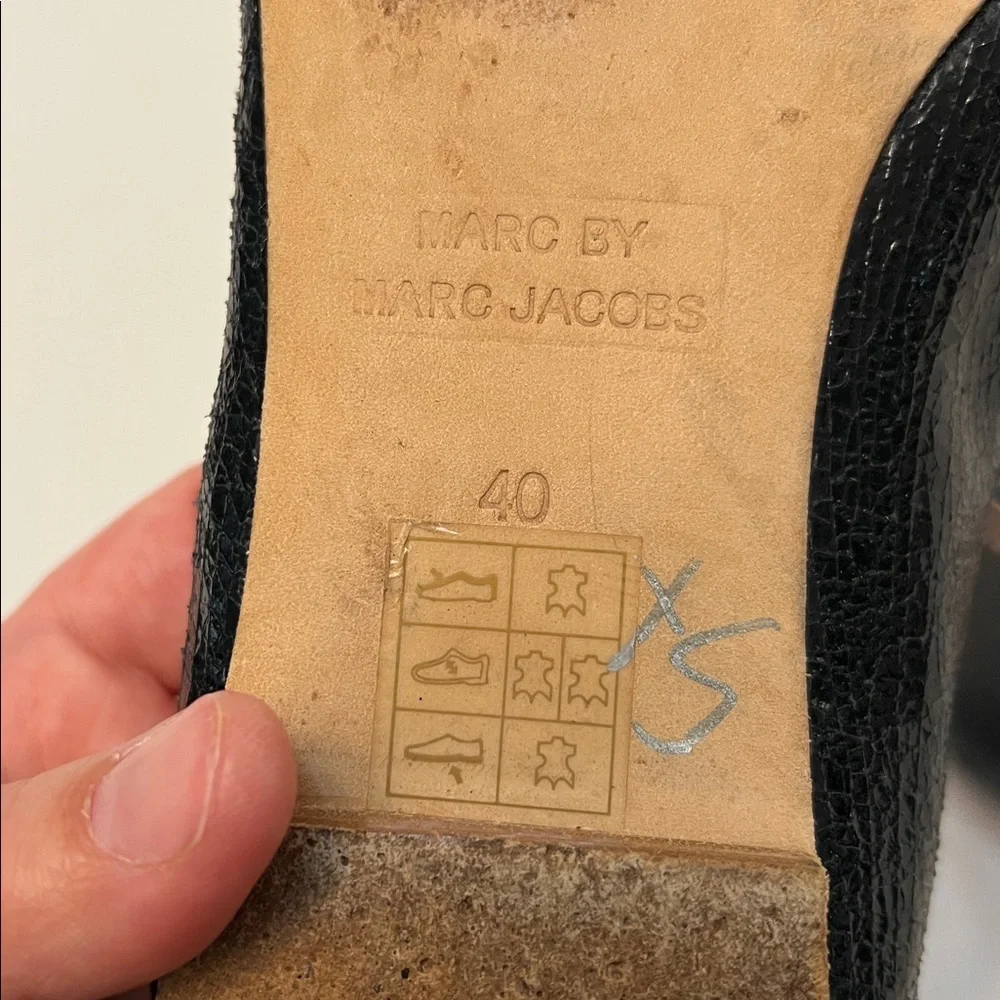 MARC BY MARC JACOBS BALLERINAS WITH BOW BLACK PATENT LEATHER SIZE 40=10 - Picture 9 of 14